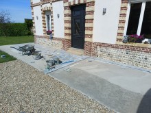 Maçon carreleur pour la pose de carrelage extérieure sur une terrasse à Fécamp 76